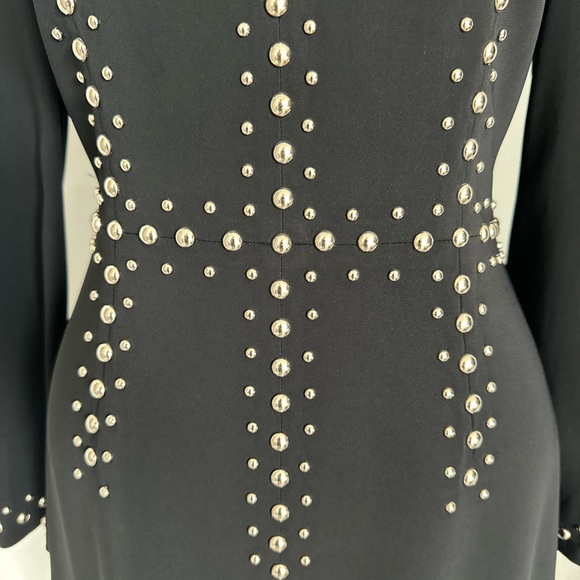 A.L.C. Madison Black Studded Long Sleeve Mini Sheath Dress Women's Size 4 - Picture 14 of 14